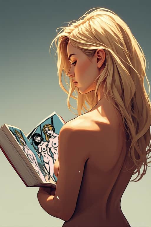 Robin looking at her Dolcett comic